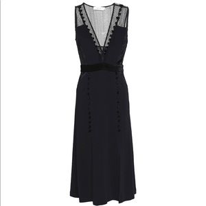 NWT ALC Black Midi Dress with lace trim
